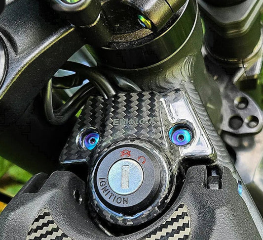 Carbon Fiber (Real) Ignition Switch Cover Plate for Talaria Sting MX5/ MX4/ MX3