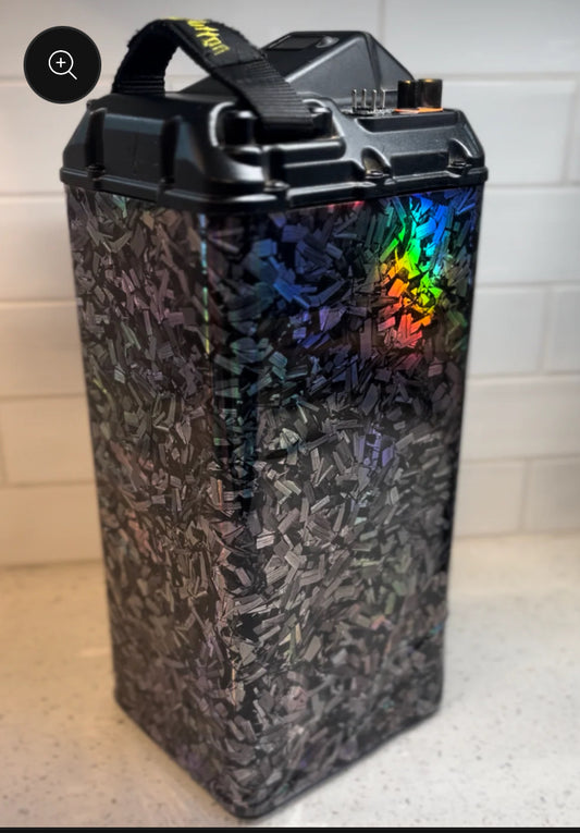 Holographic Carbon Fiber Surron Battery Wrap